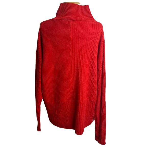 Summersalt The Luxe Cashmere Blend Funnel Neck Sweater Sz Large red - Picture 5 of 9